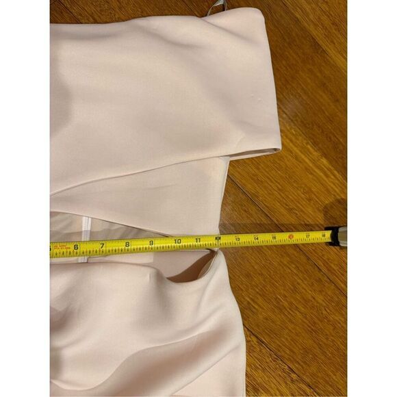 NWT ASOS DESIGN Off Shoulder Cutout Midi Dress with Asymmetric Hem in Rosewater - Picture 10 of 15